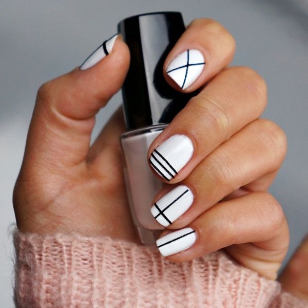 black white nails