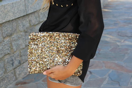 glitter purse