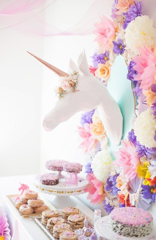 mesa de dulces unicornio