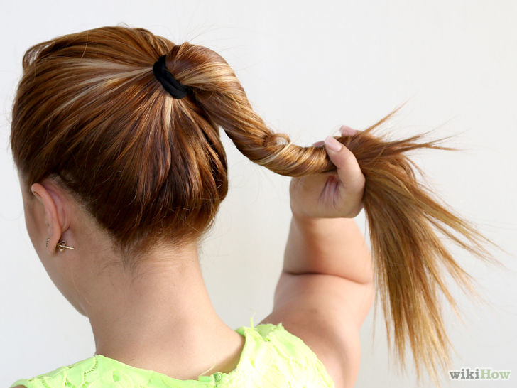 Как сделать кичку на голове девочке для гимнастики с длинными волосами