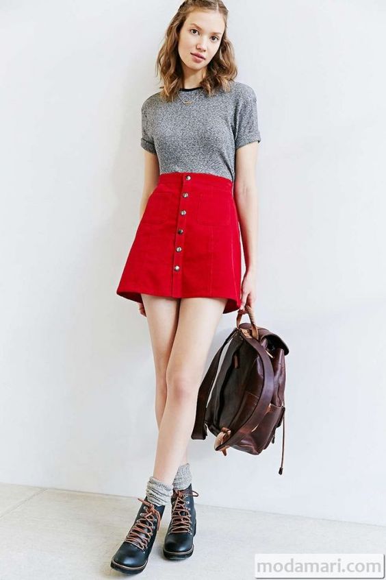 12 Outfits coquetones con mini falda roja | Es la Moda