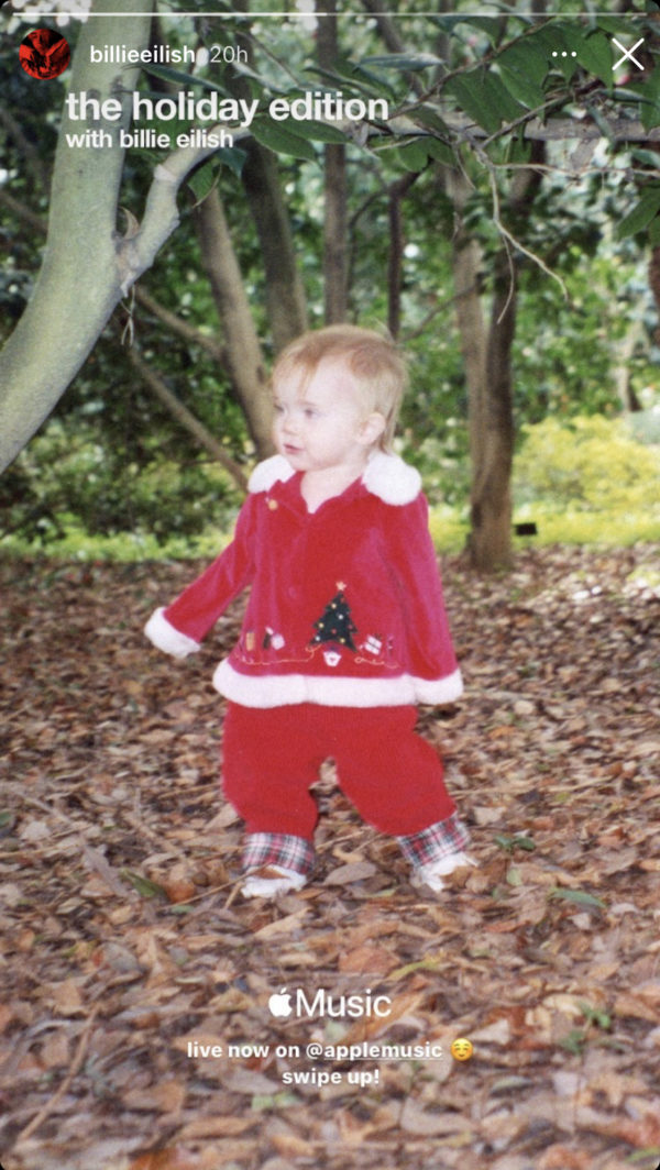 Así lucía Billie Eilish vestida de Santa Claus siendo un bebé | Es la Moda